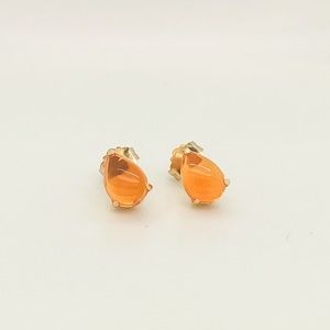 18k yellow gold Mexican Fire Opal Earring